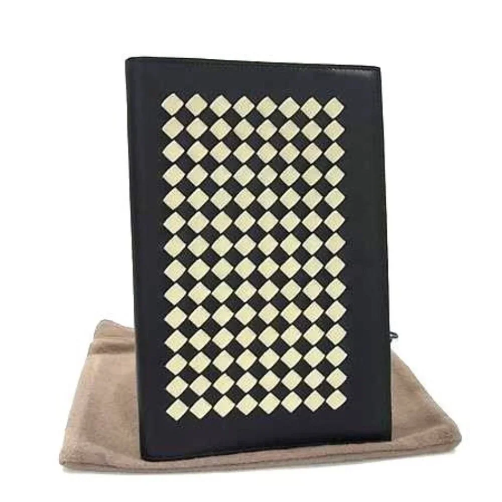 Bottega Veneta Intrecciato Leather Notebook Stationery Black Fl9564
